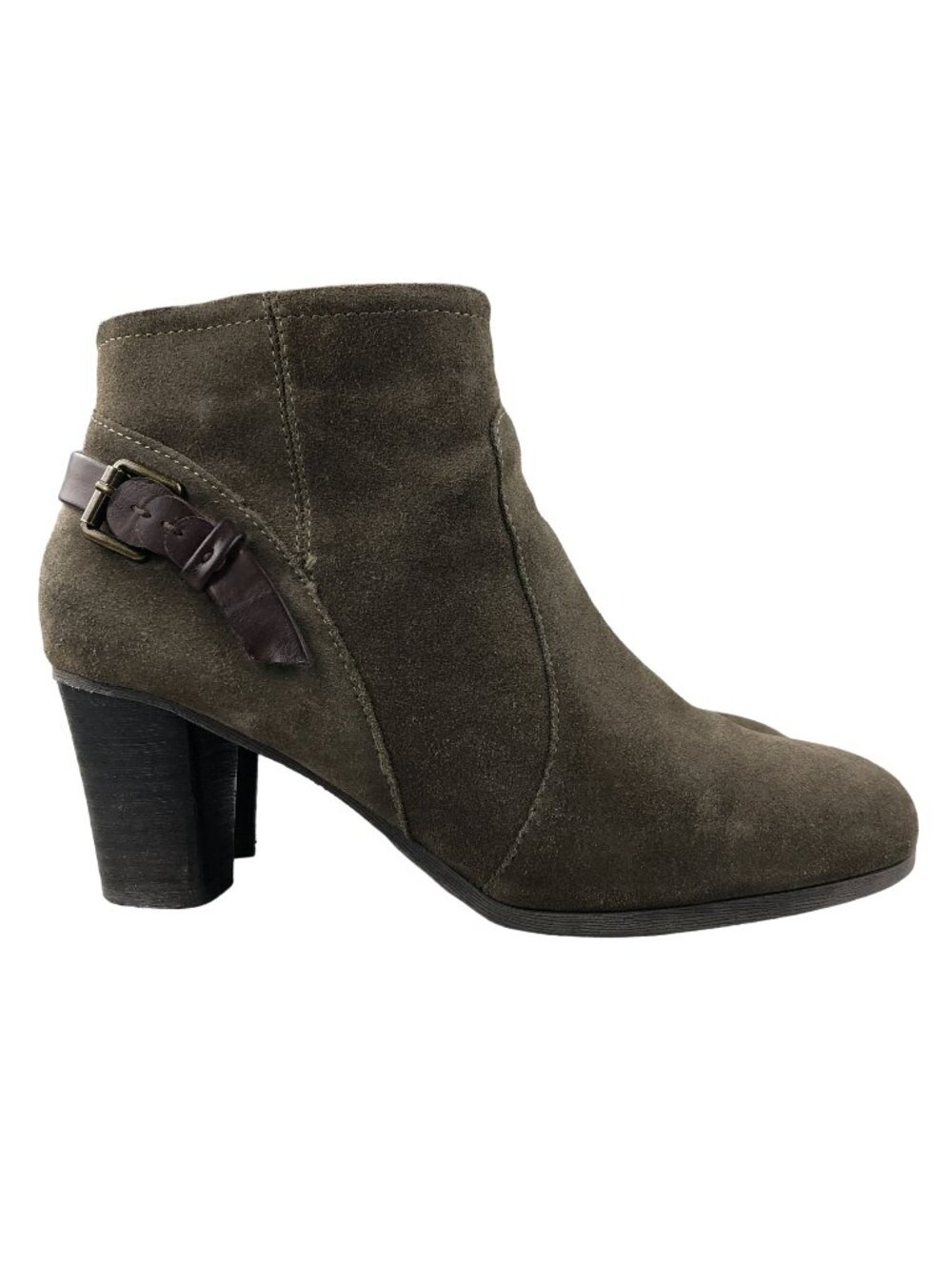 GH Bass & Co Women's Size 8M Ayda Brown Suede High Heel Side Zip Ankle Booties